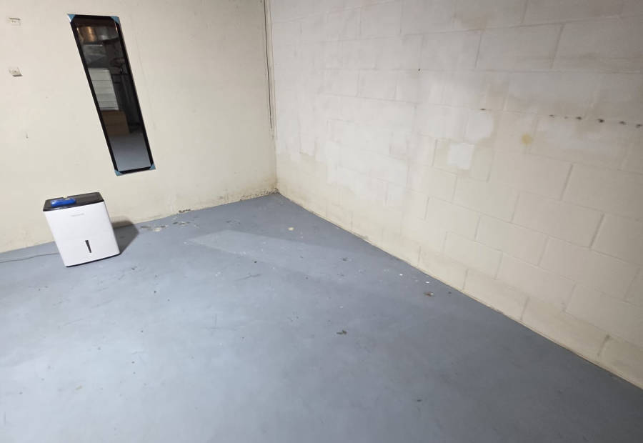 The same basement cleared, cleaned and drying